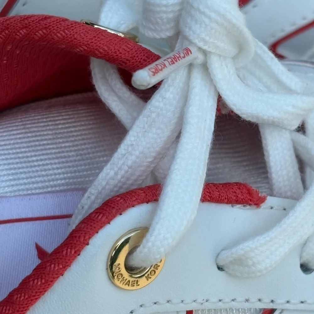 Michael Kors Red and White Athletic Shoes - Picture 8 of 11